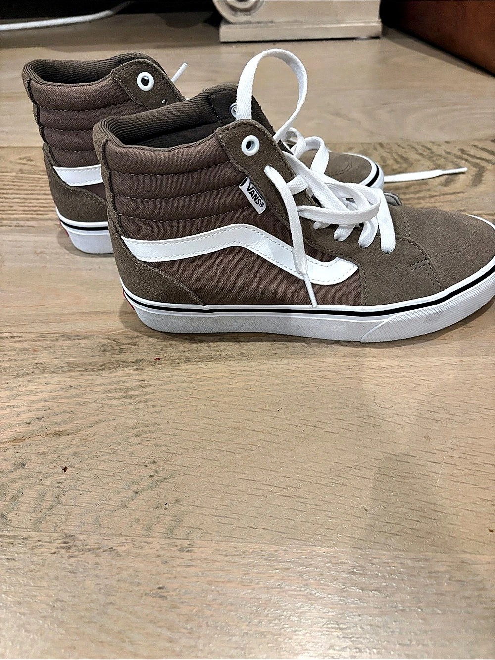 Vans Sk8-Hi High Top Sneakers Brown & White US 6.0